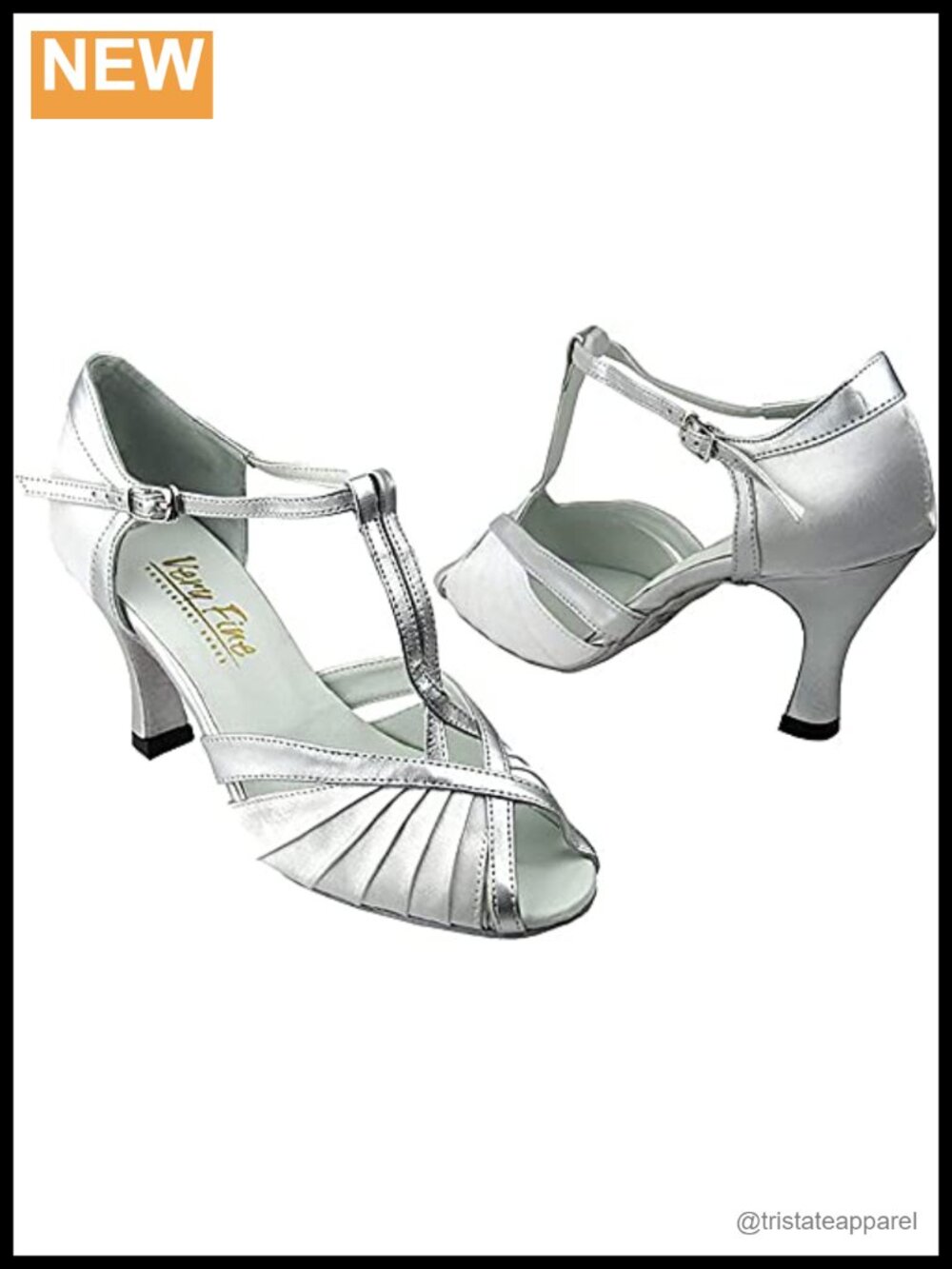 Satin Ballroom Latin Dance Shoes 2.5" Heel Suede Sole